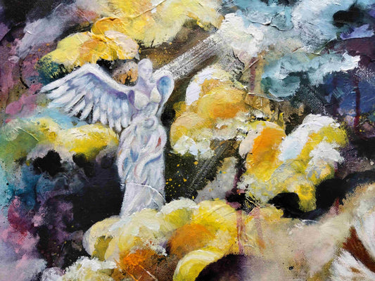 oil painting showing a fantasy red panda